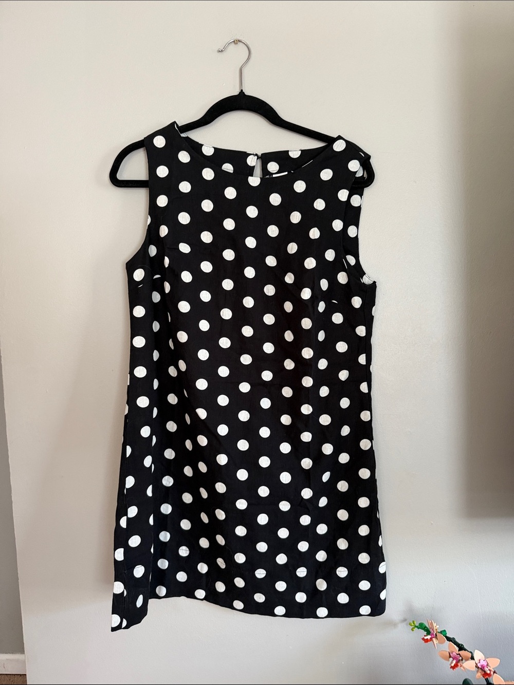 GAP Black and White Polka Dot Sleeveless Shift Dress
